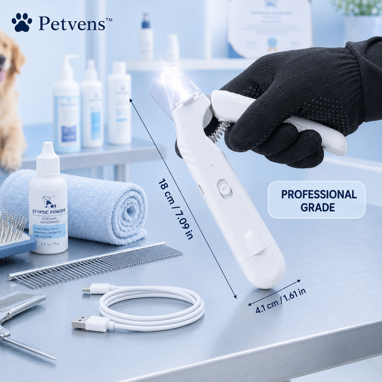 Petvens™ - Coupe-ongles 2 en 1 pour chien (ponceuse et coupe-ongles)